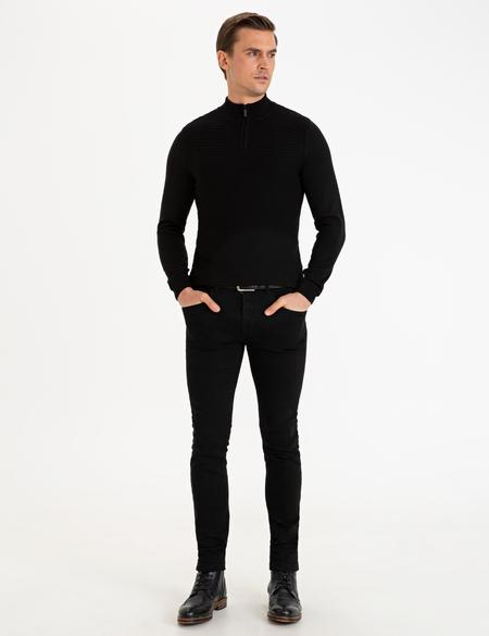 Siyah Slim Fit Denim Pantolon