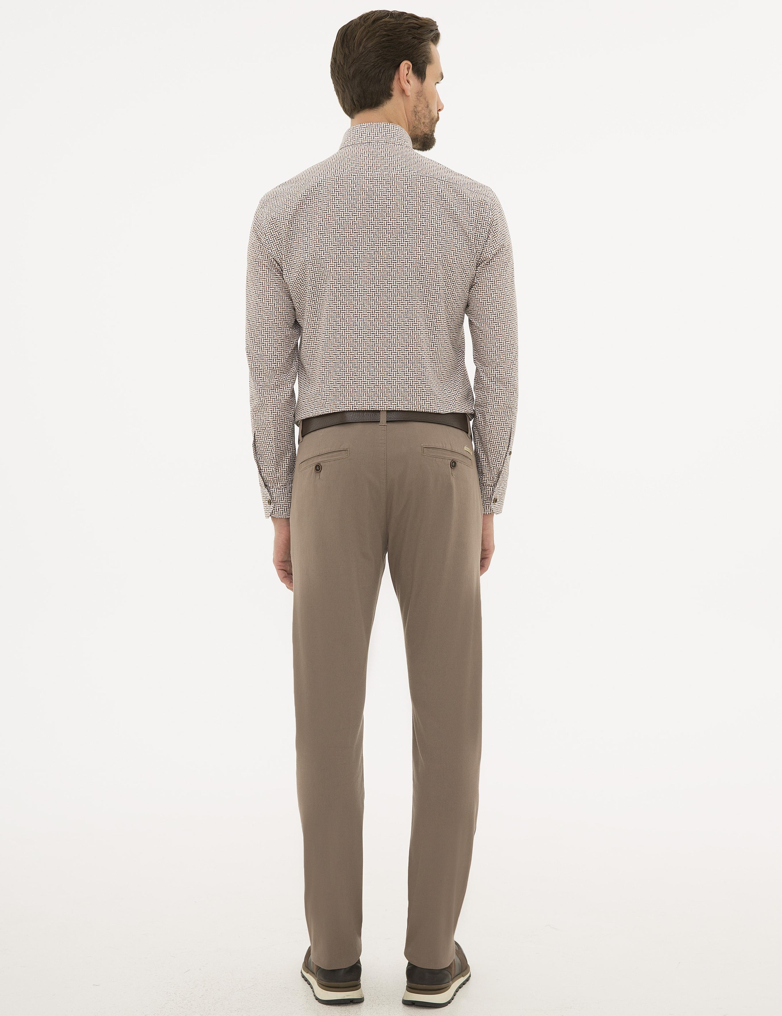 Kahverengi Slim Fit Chino Pantolon