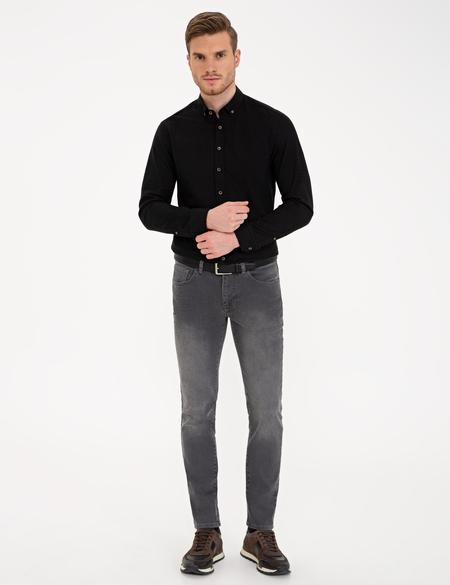 Antrasit Slim Fit Jean Pantolon