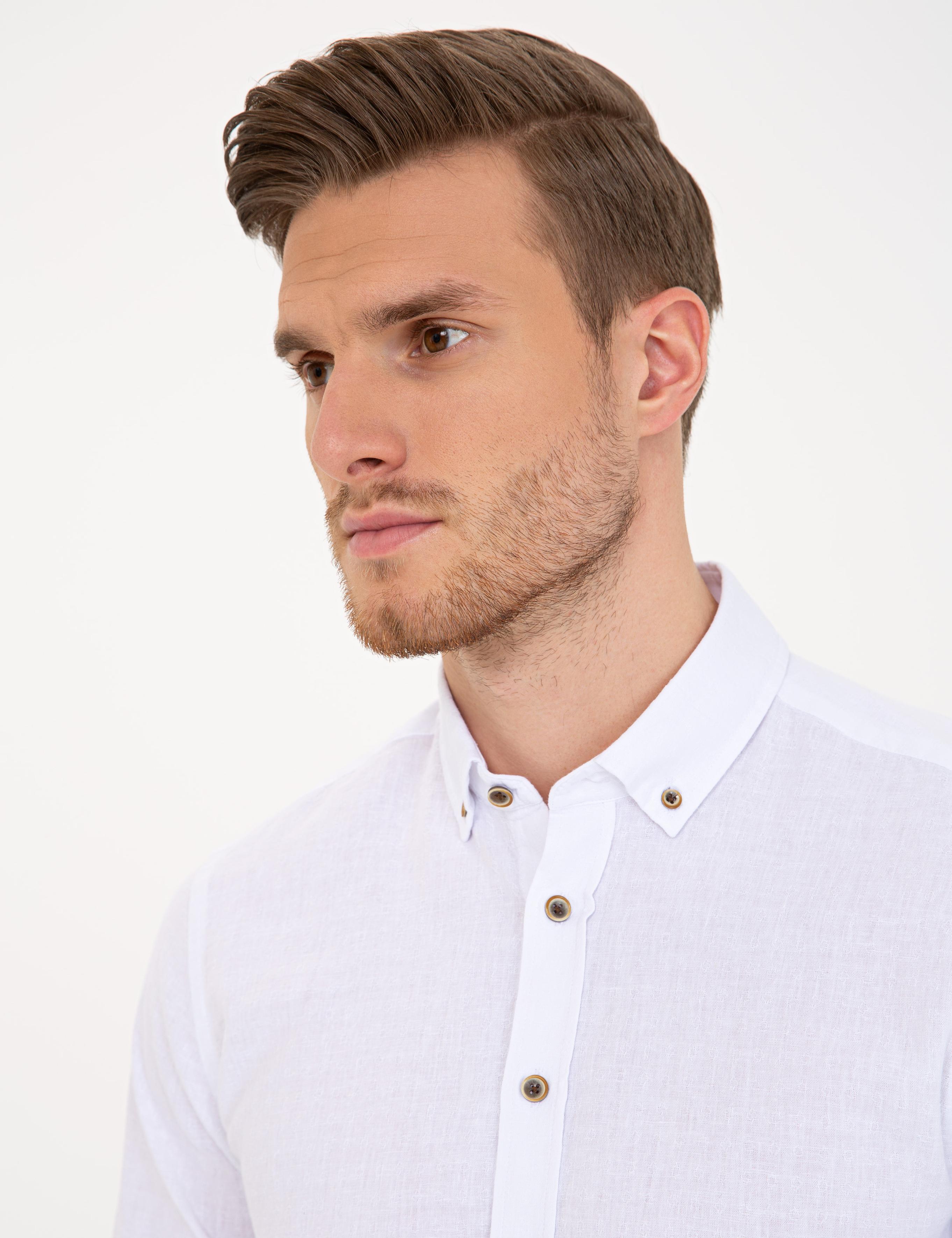 Beyaz Slim Fit Uzun Kollu Gömlek
