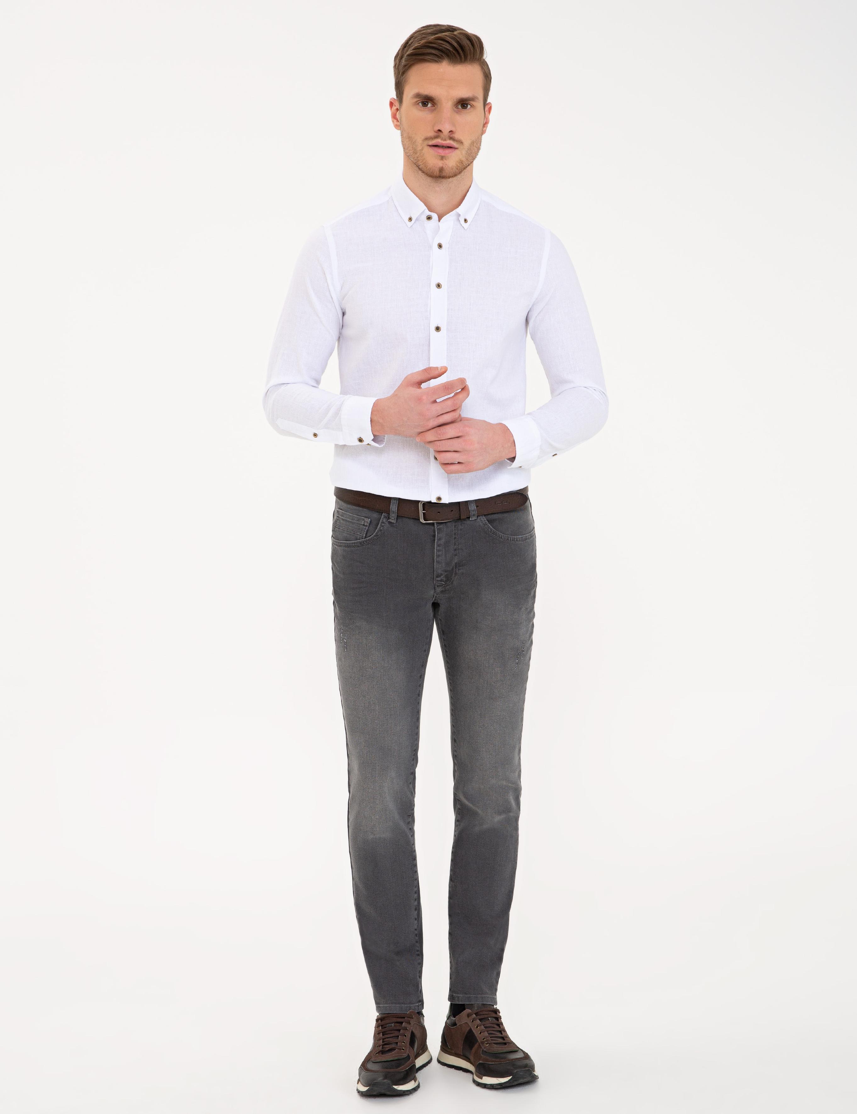 Beyaz Slim Fit Uzun Kollu Gömlek