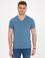 İndigo Mavi Slim Fit V Yaka T-Shirt