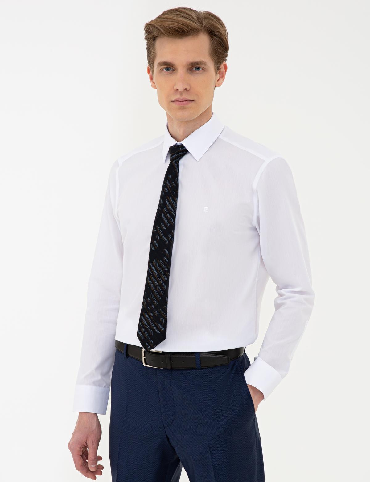 Beyaz Regular Fit Uzun Kollu Basic Gömlek