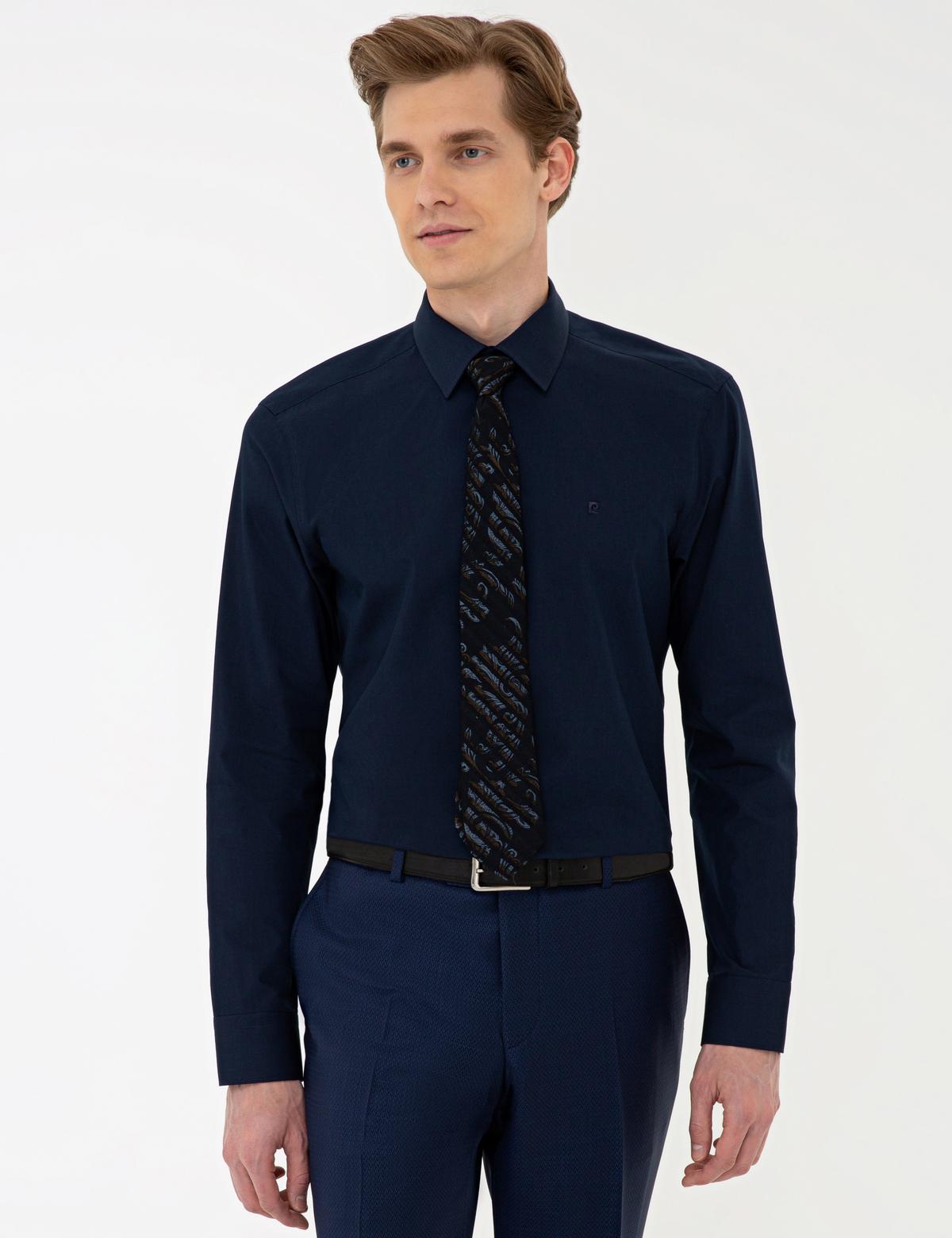 Lacivert Regular Fit Basic Gömlek