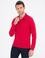 Kırmızı Slim Fit Polo Yaka Sweatshirt