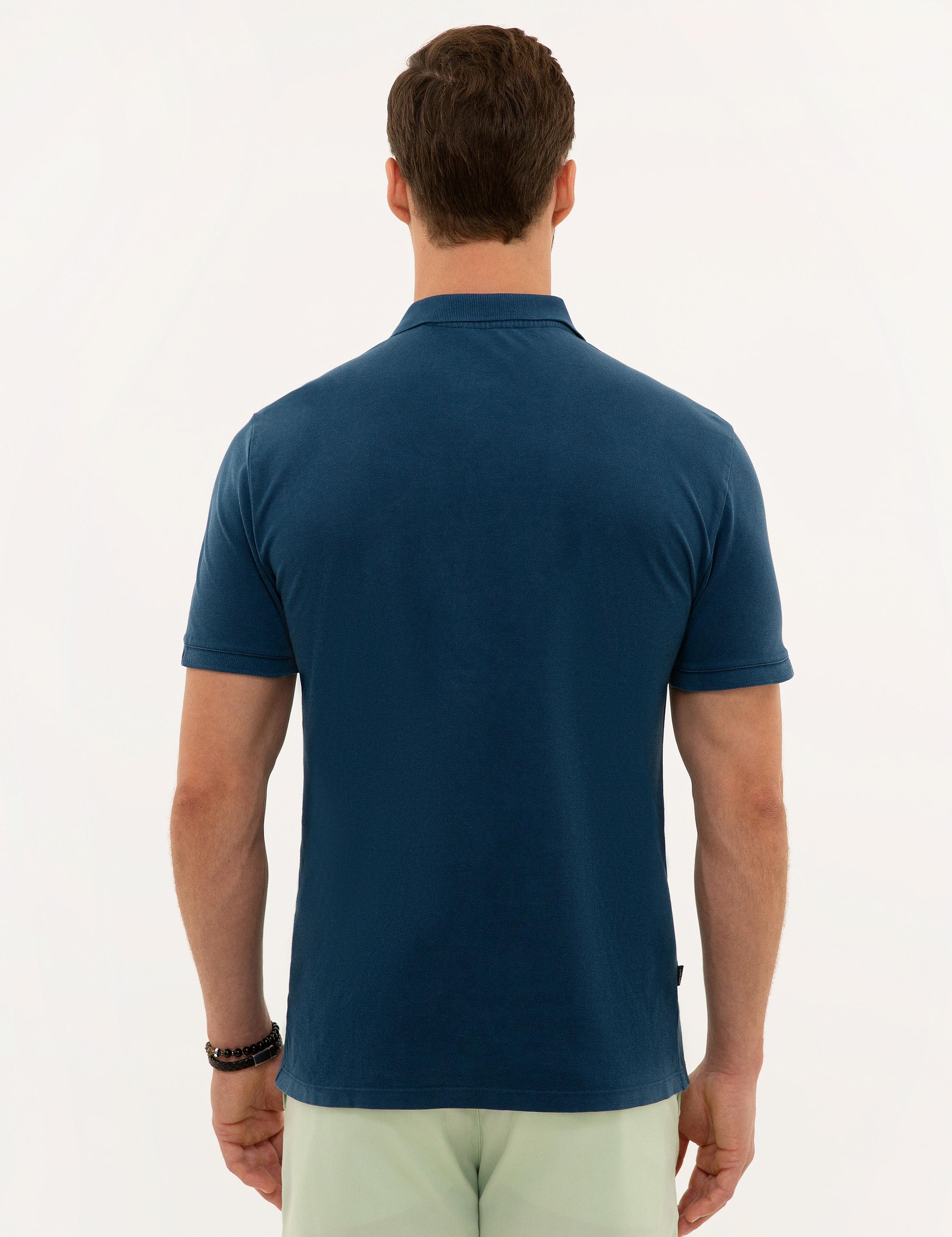Lacivert Slim Fit Polo Yaka Tişört