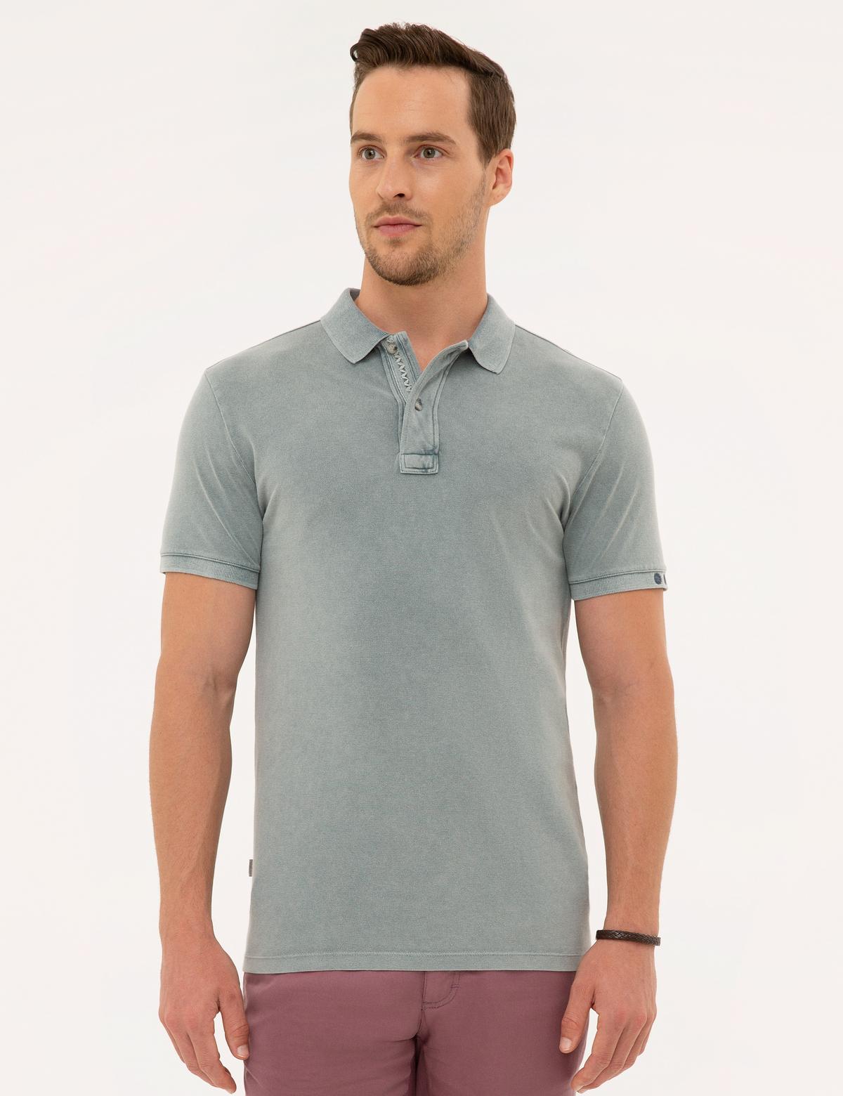 Koyu Gri Slim Fit Polo Yaka Tişört
