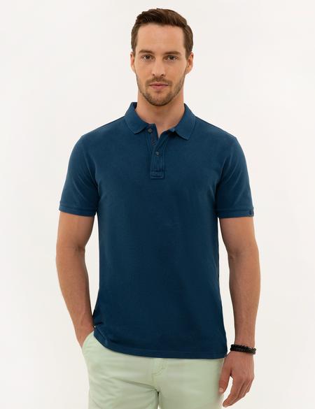 Lacivert Slim Fit Polo Yaka Tişört