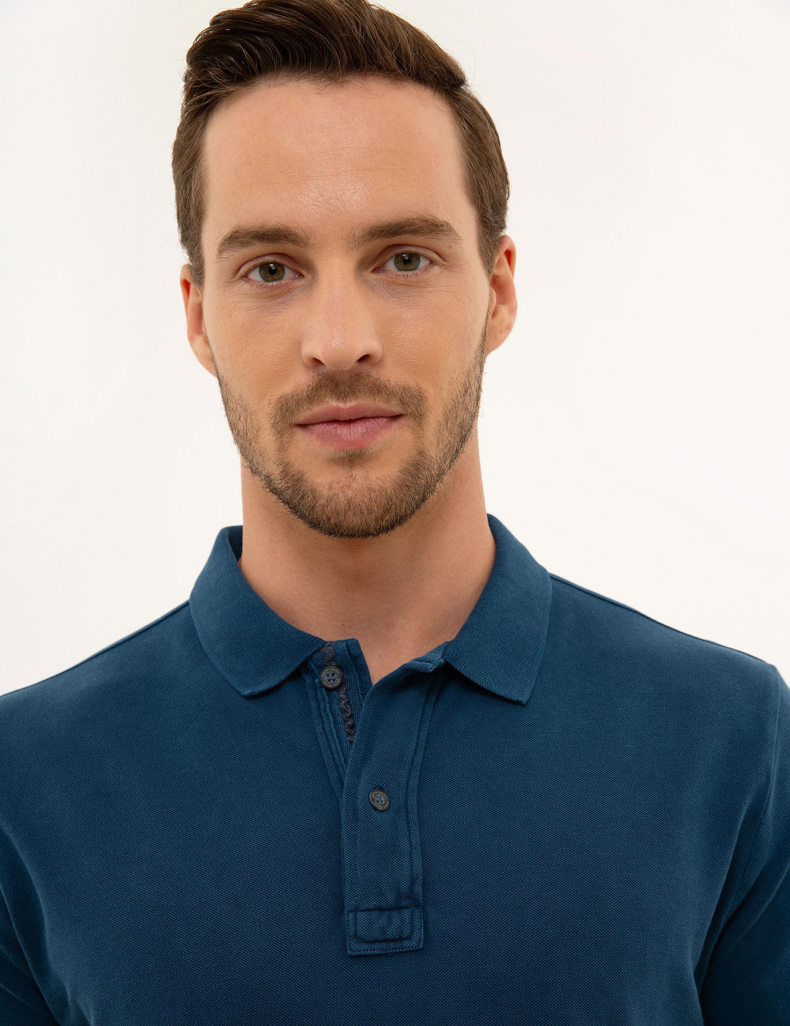 Lacivert Slim Fit Polo Yaka Tişört