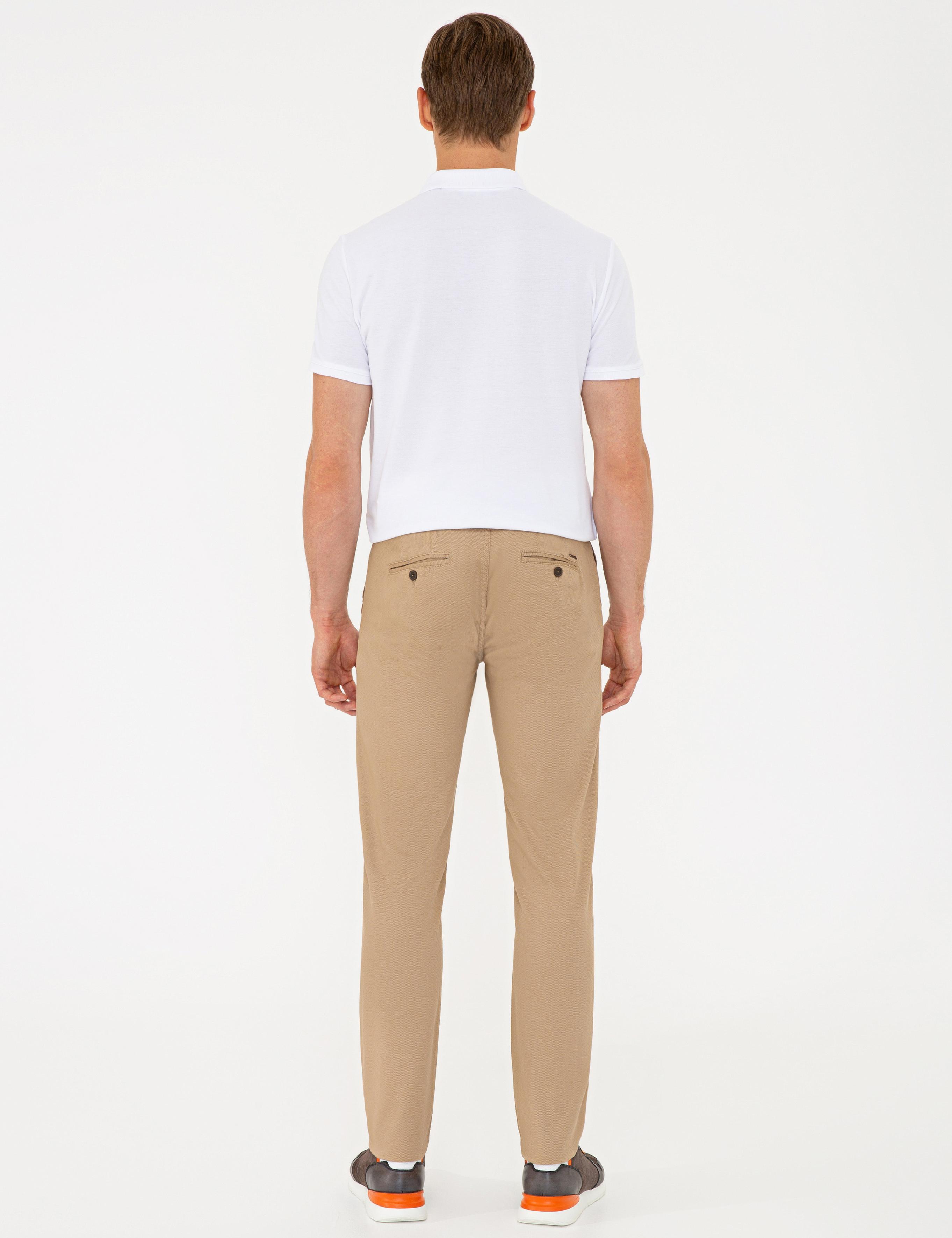 Camel Slim Fit Kanvas Pantolon