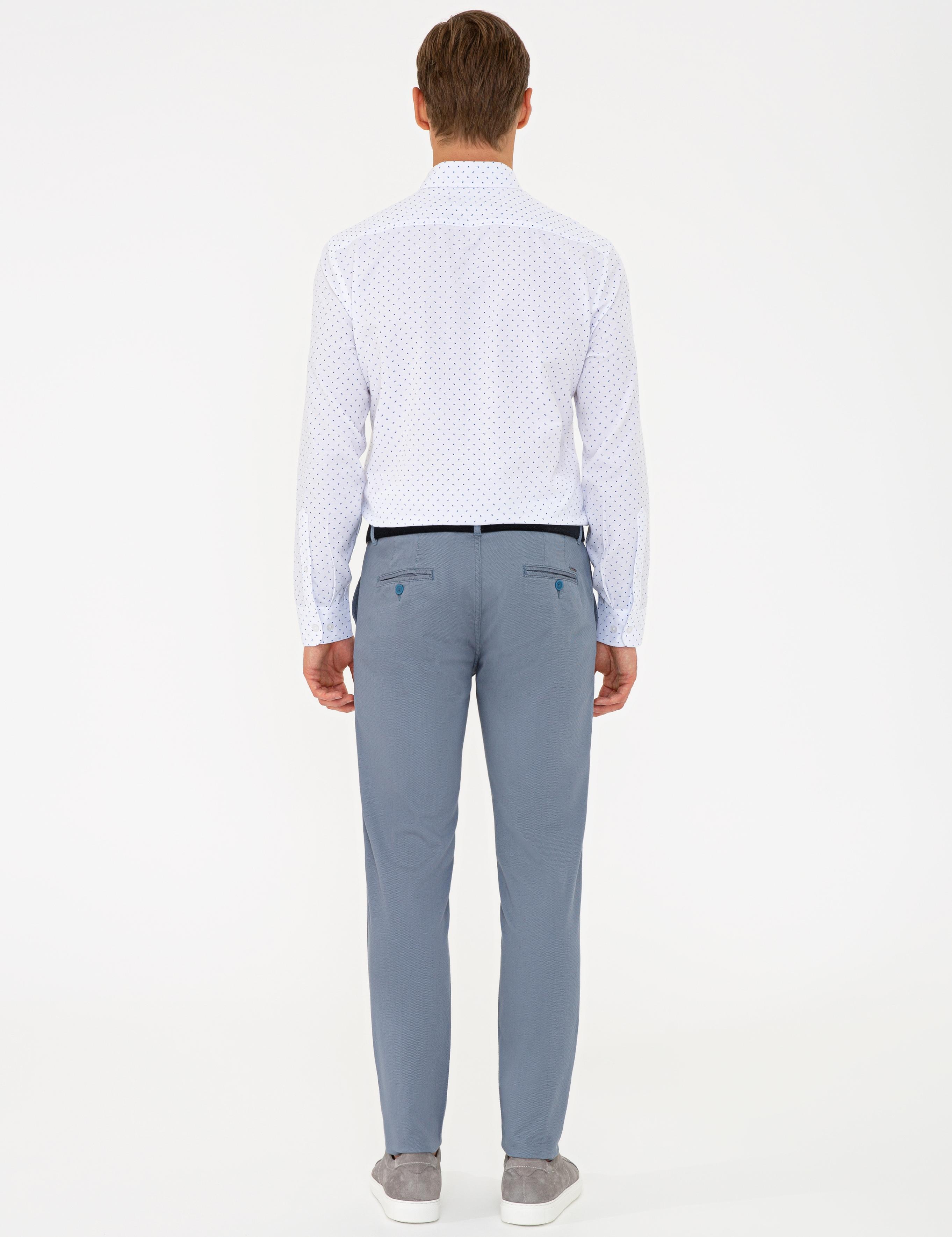 Koyu Mavi Slim Fit Kanvas Pantolon