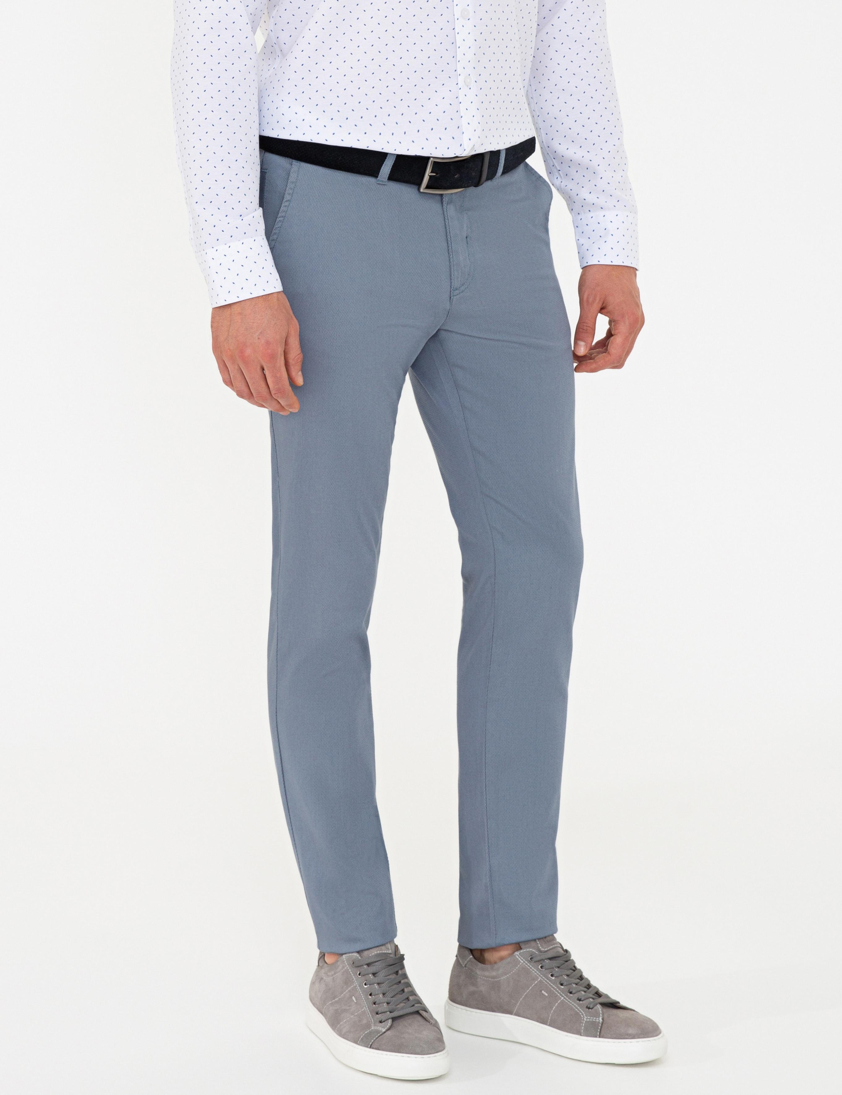 Koyu Mavi Slim Fit Kanvas Pantolon
