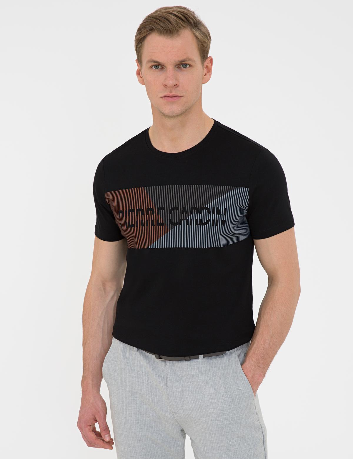 Siyah Slim Fit Bisiklet Yaka T-Shirt