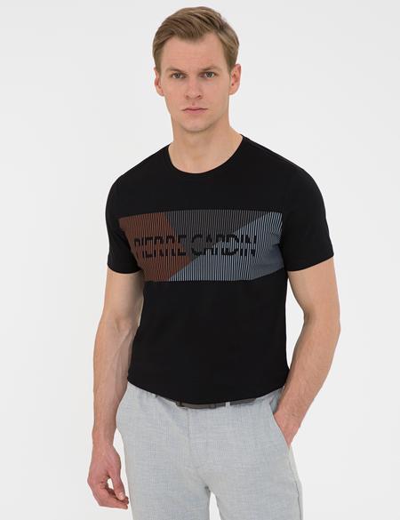 Siyah Slim Fit Bisiklet Yaka T-Shirt