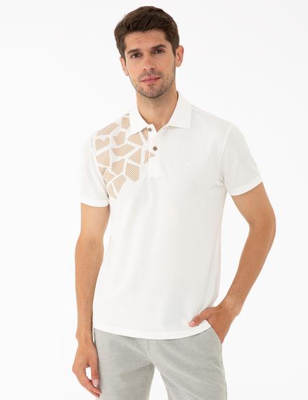 Ekru Slim Fit Polo Yaka T-Shirt