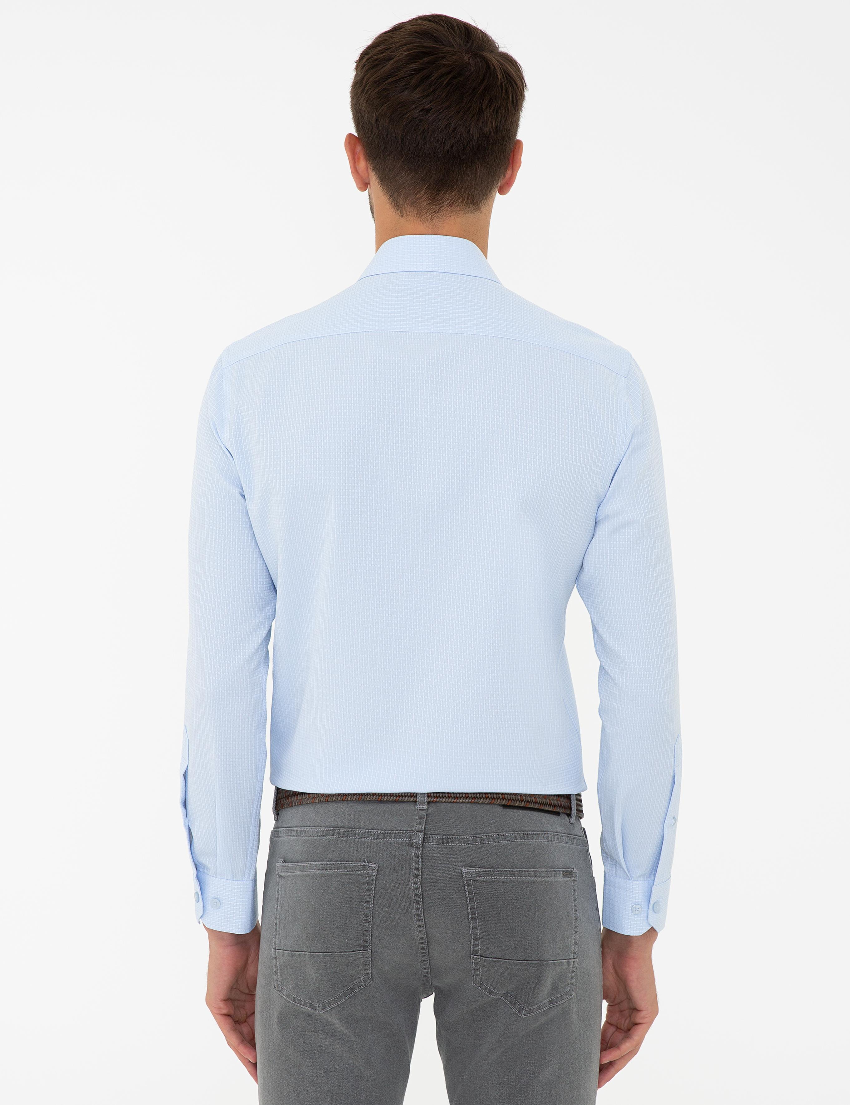 Açık Mavi Slim Fit Uzun Kollu Gömlek