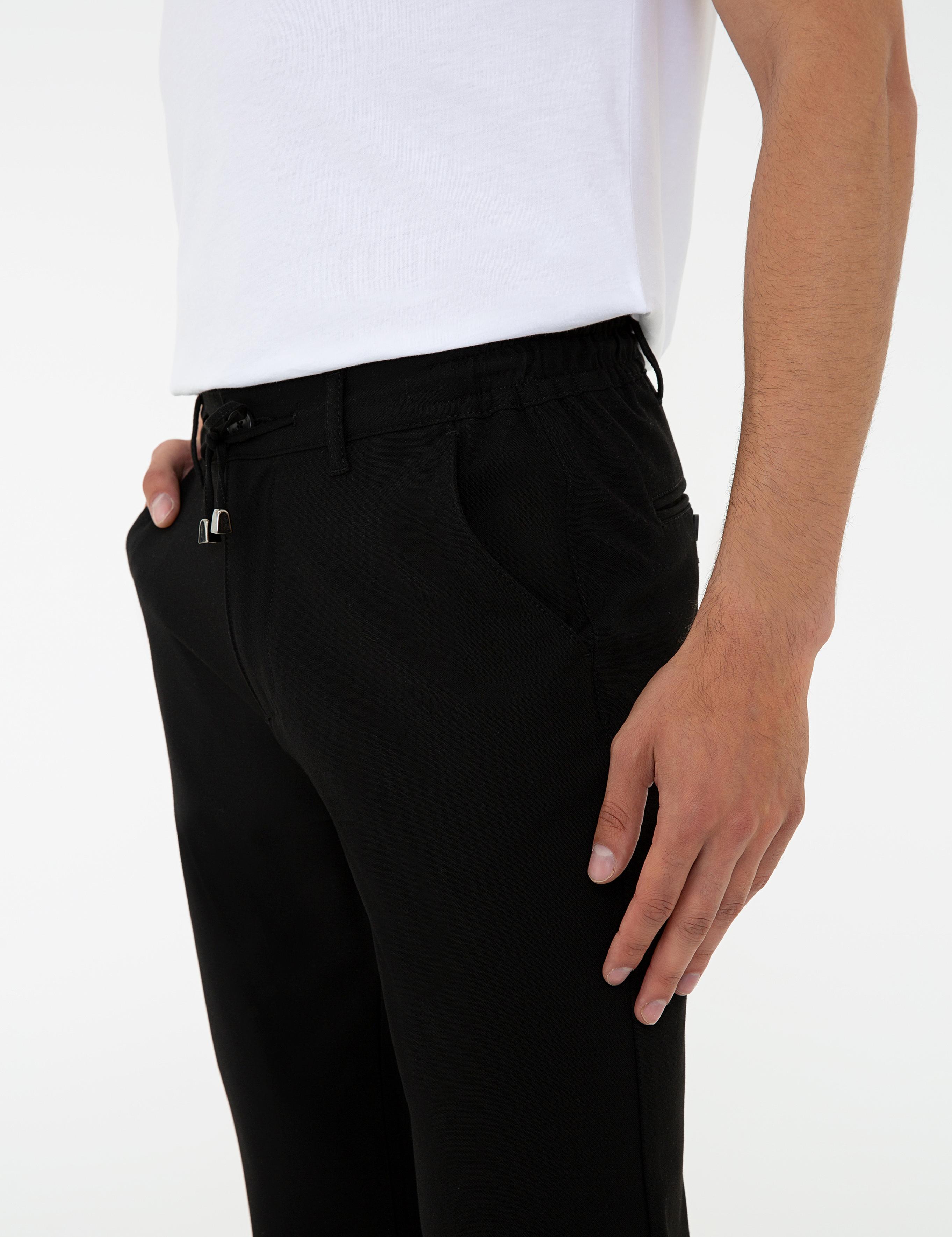 Siyah Jogger Fit Kanvas Pantolon