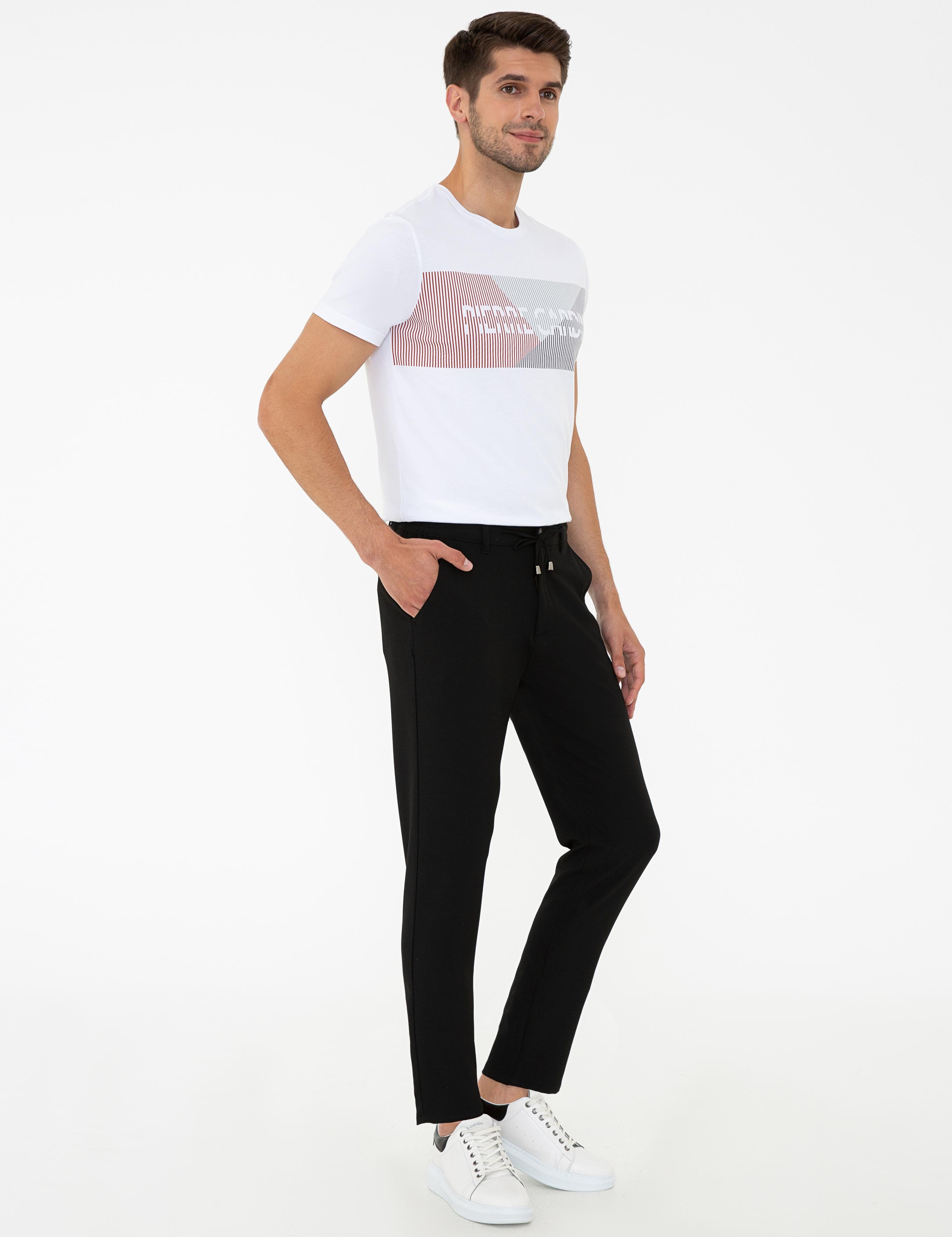 Siyah Jogger Fit Kanvas Pantolon