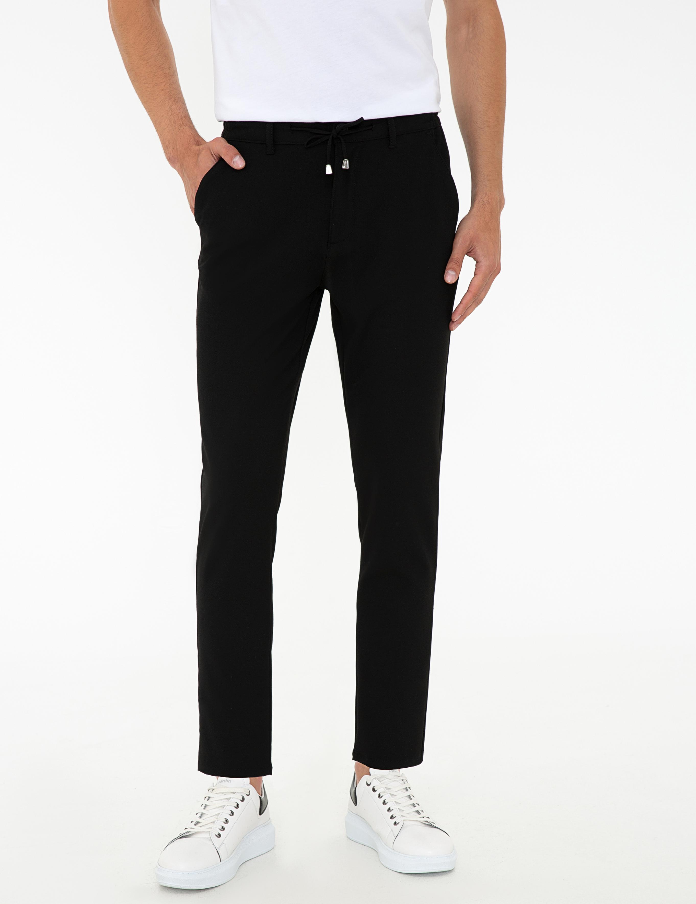 Siyah Jogger Fit Kanvas Pantolon