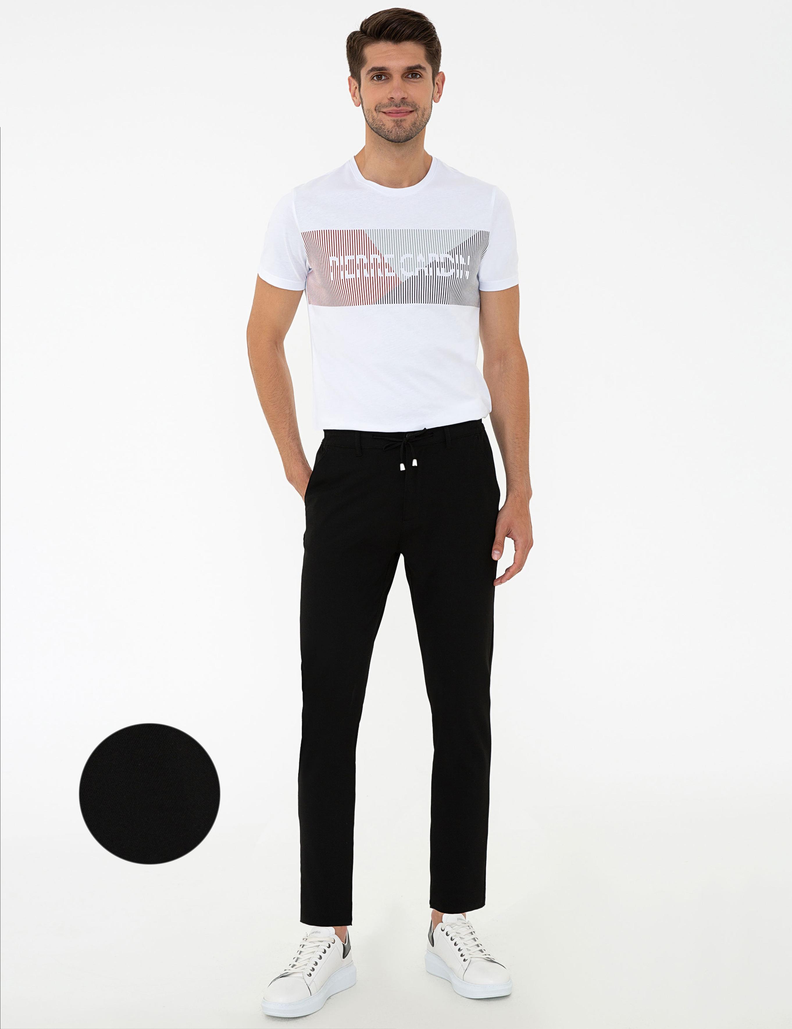 Siyah Jogger Fit Kanvas Pantolon