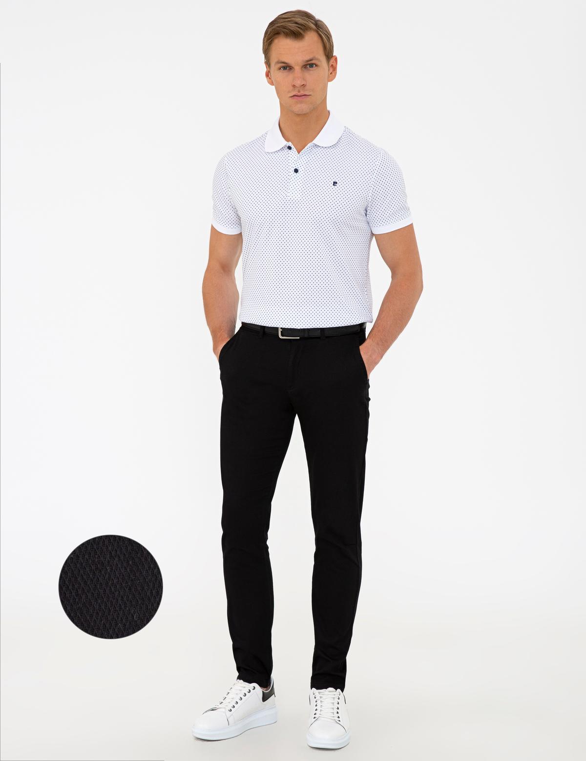 Siyah Slim Fit Kanvas Pantolon