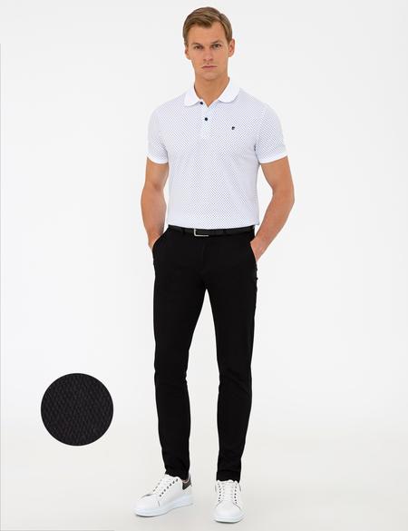 Siyah Slim Fit Kanvas Pantolon