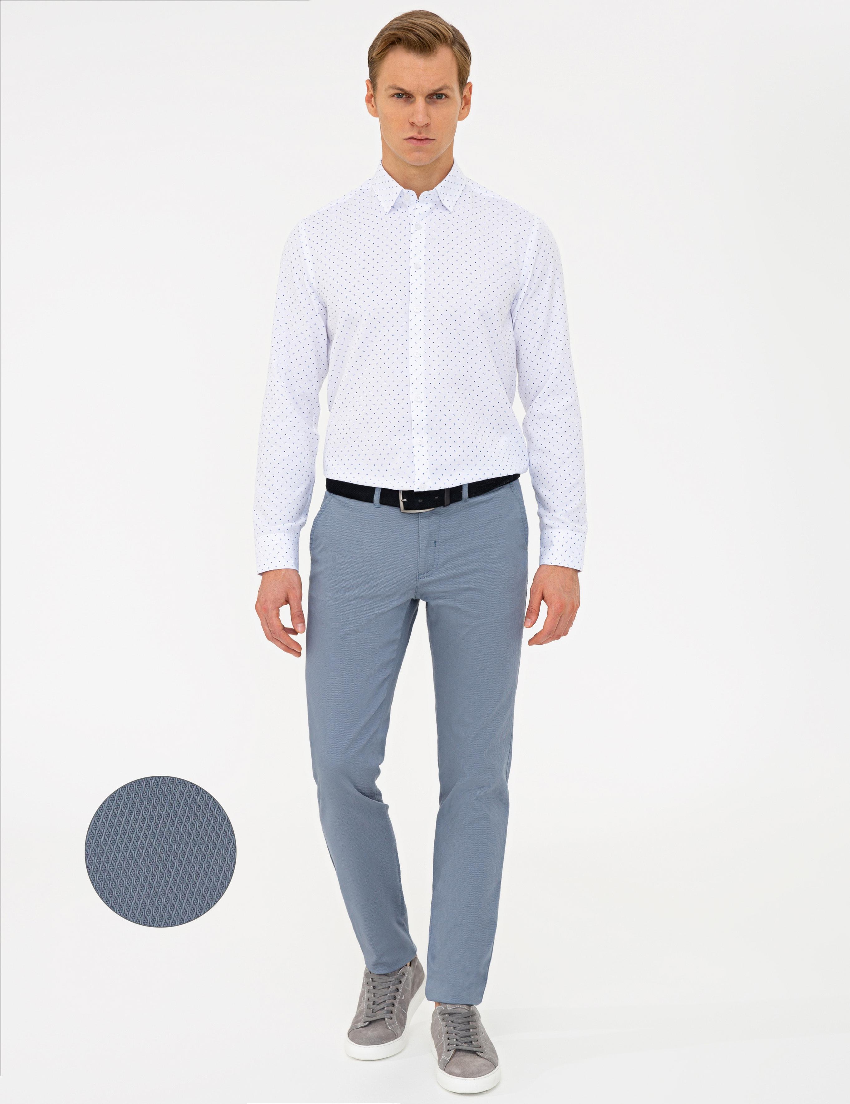 Koyu Mavi Slim Fit Kanvas Pantolon