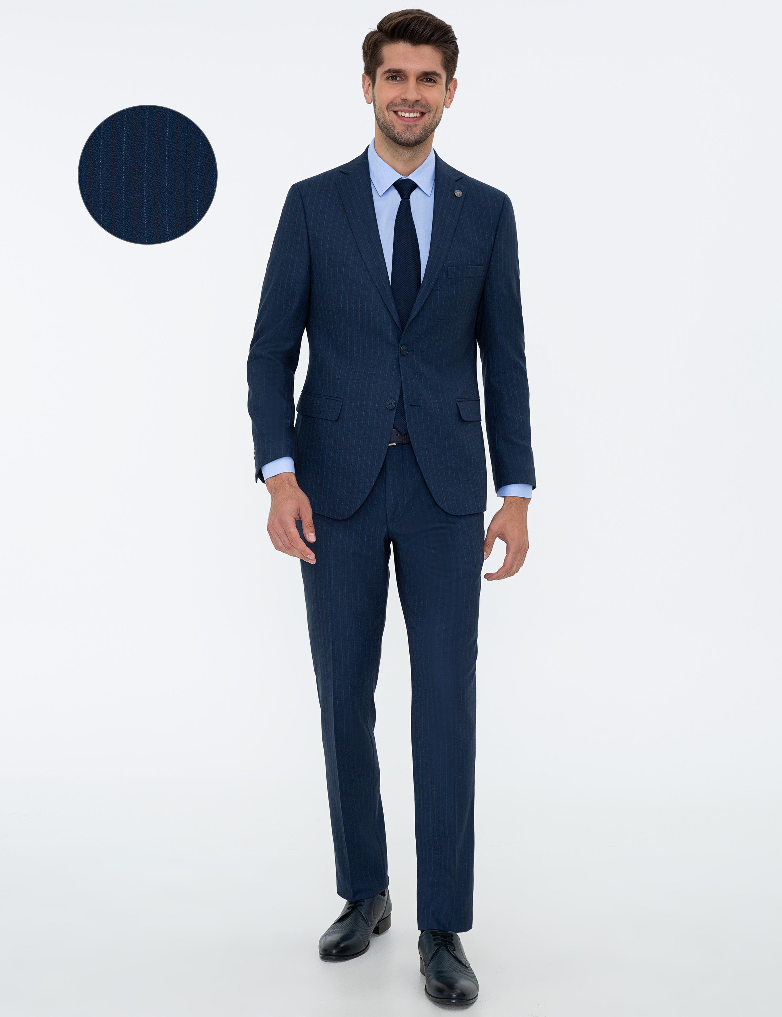 Açık Lacivert Slim Fit Takım Elbise