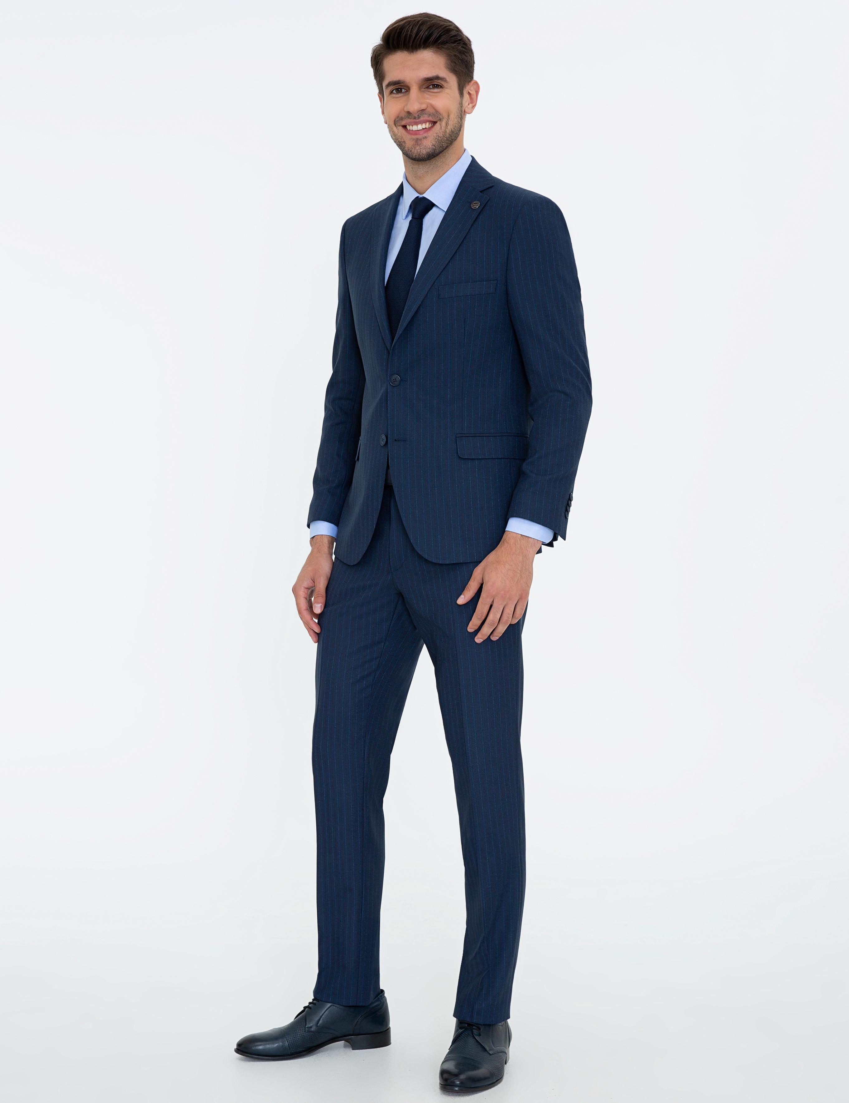 Açık Lacivert Slim Fit Takım Elbise