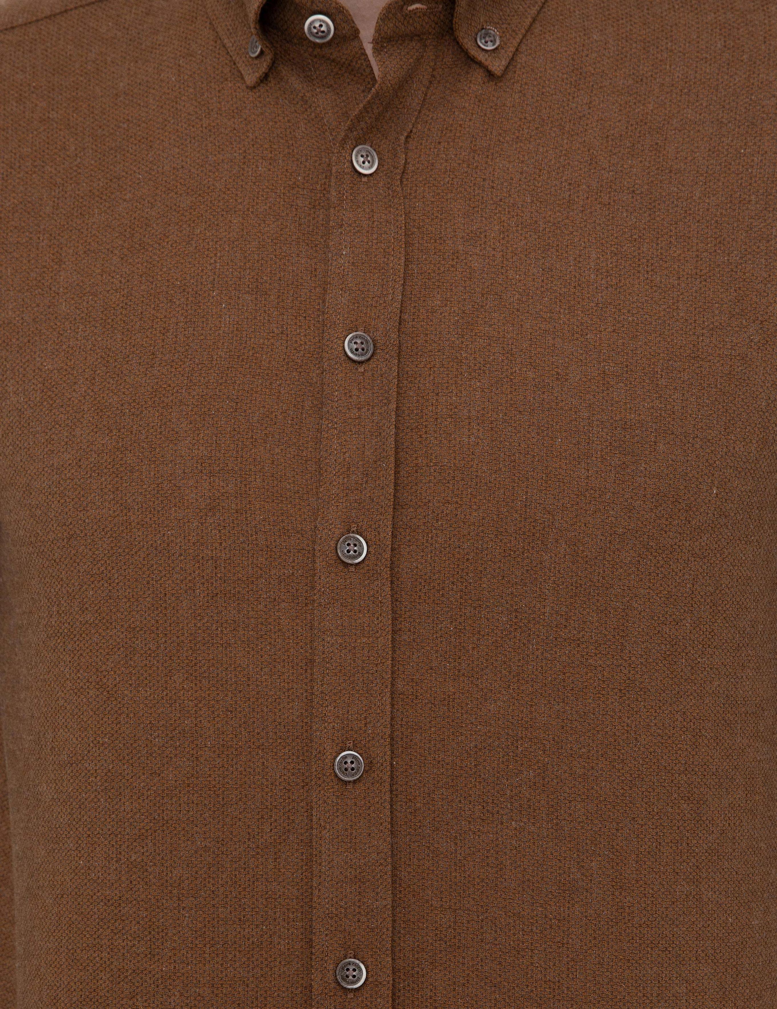 Taba Slim Fit Uzun Kollu Gömlek