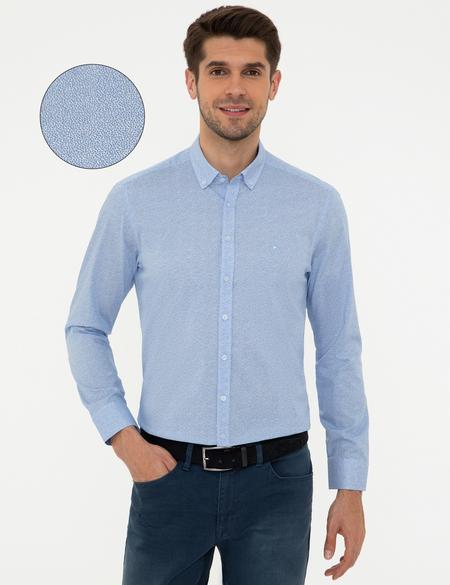 Mavi Slim Fit Uzun Kollu Gömlek