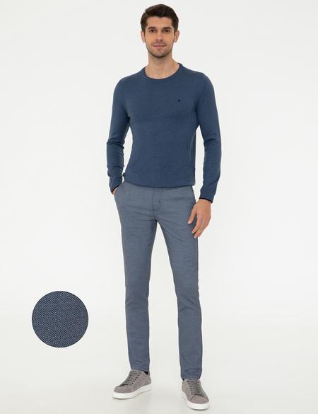 Lacivert Slim Fit Chino Pantolon