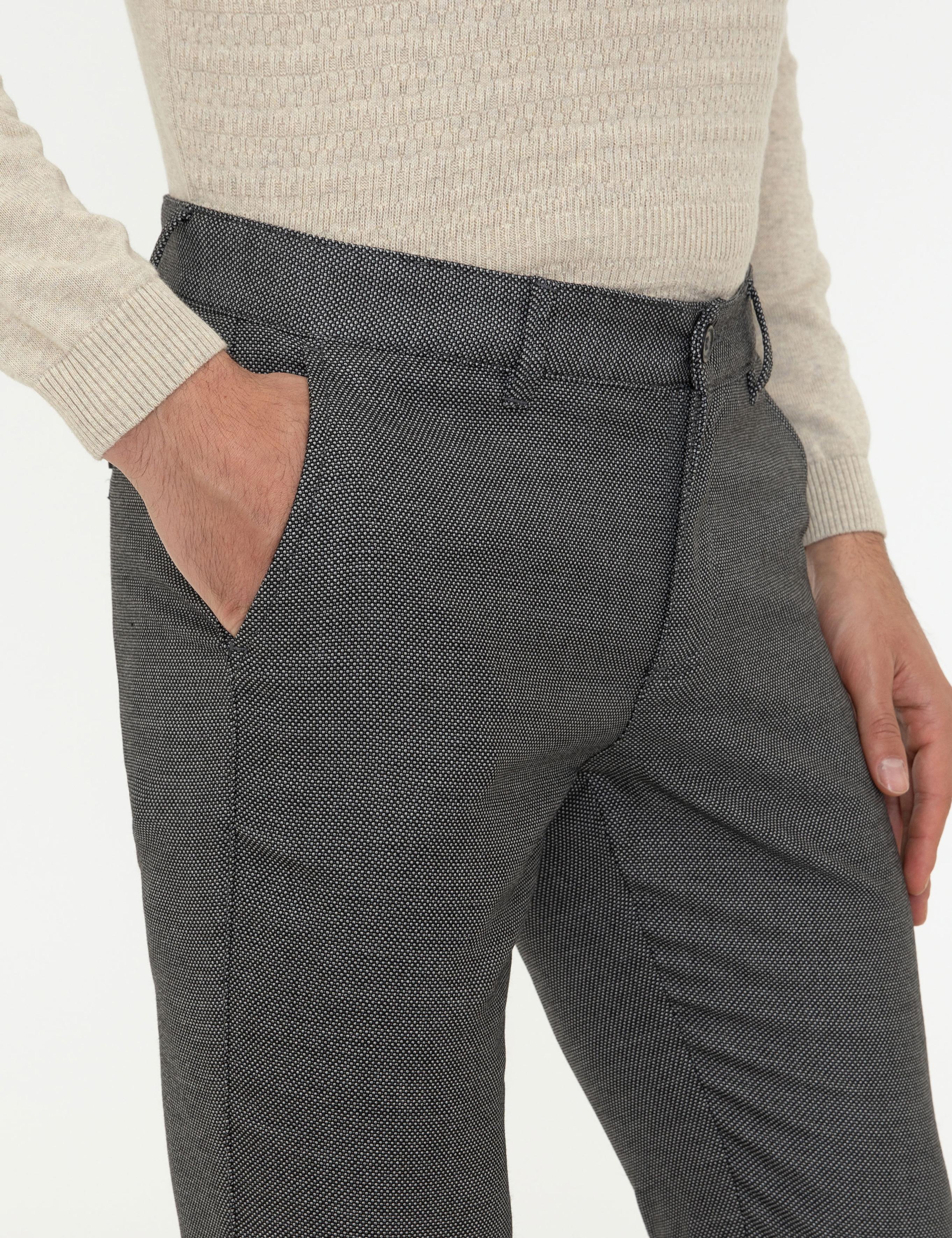 Siyah Slim Fit Kanvas Pantolon