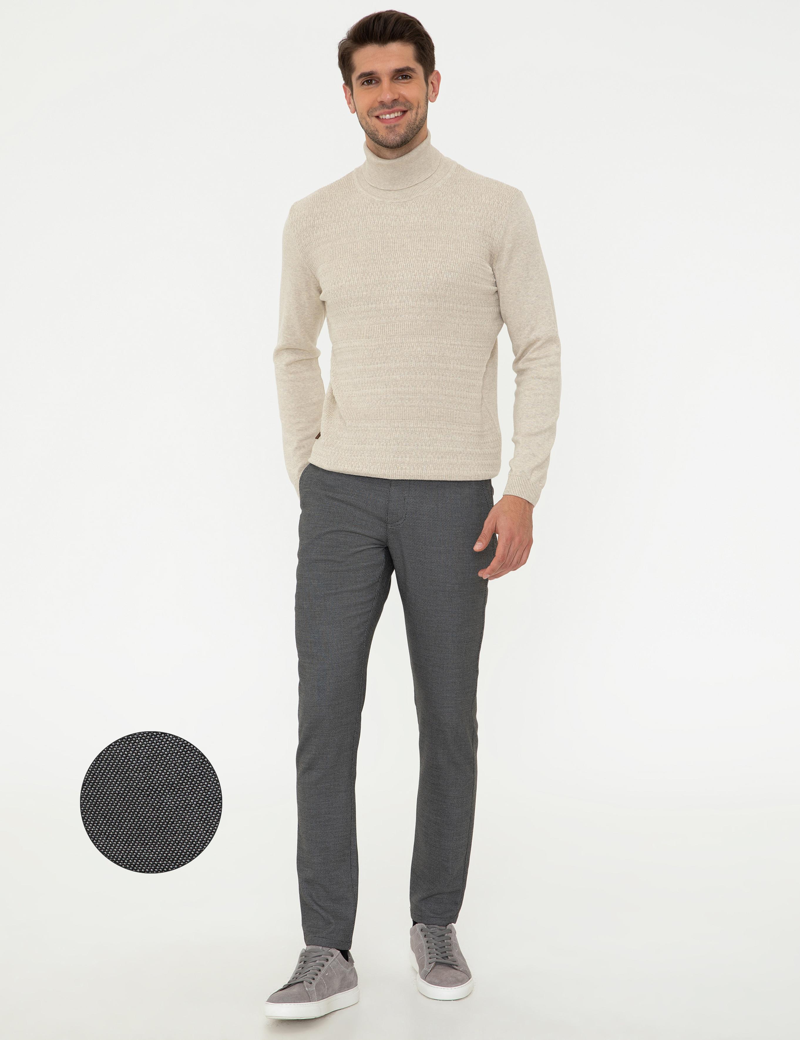 Siyah Slim Fit Kanvas Pantolon