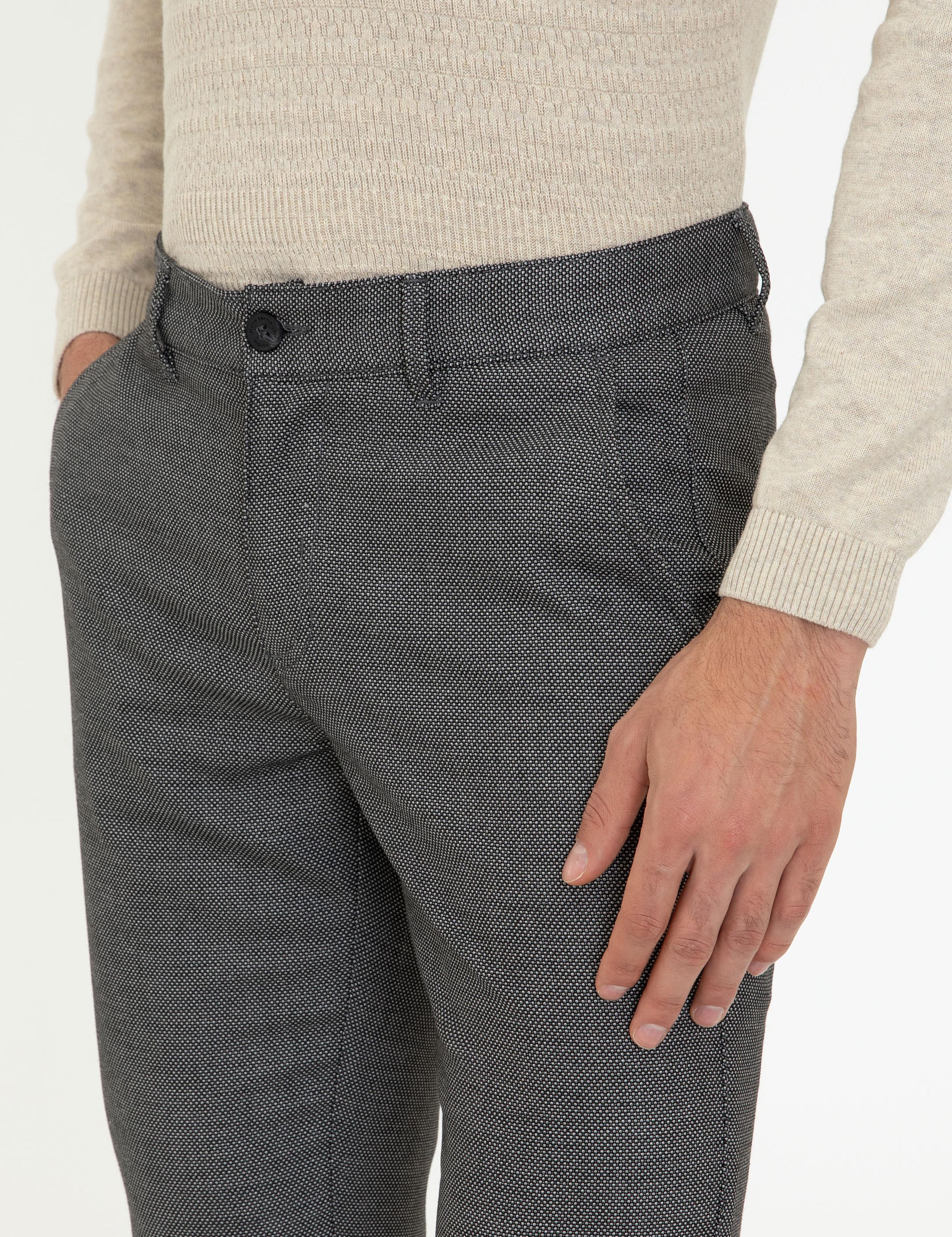 Siyah Slim Fit Kanvas Pantolon