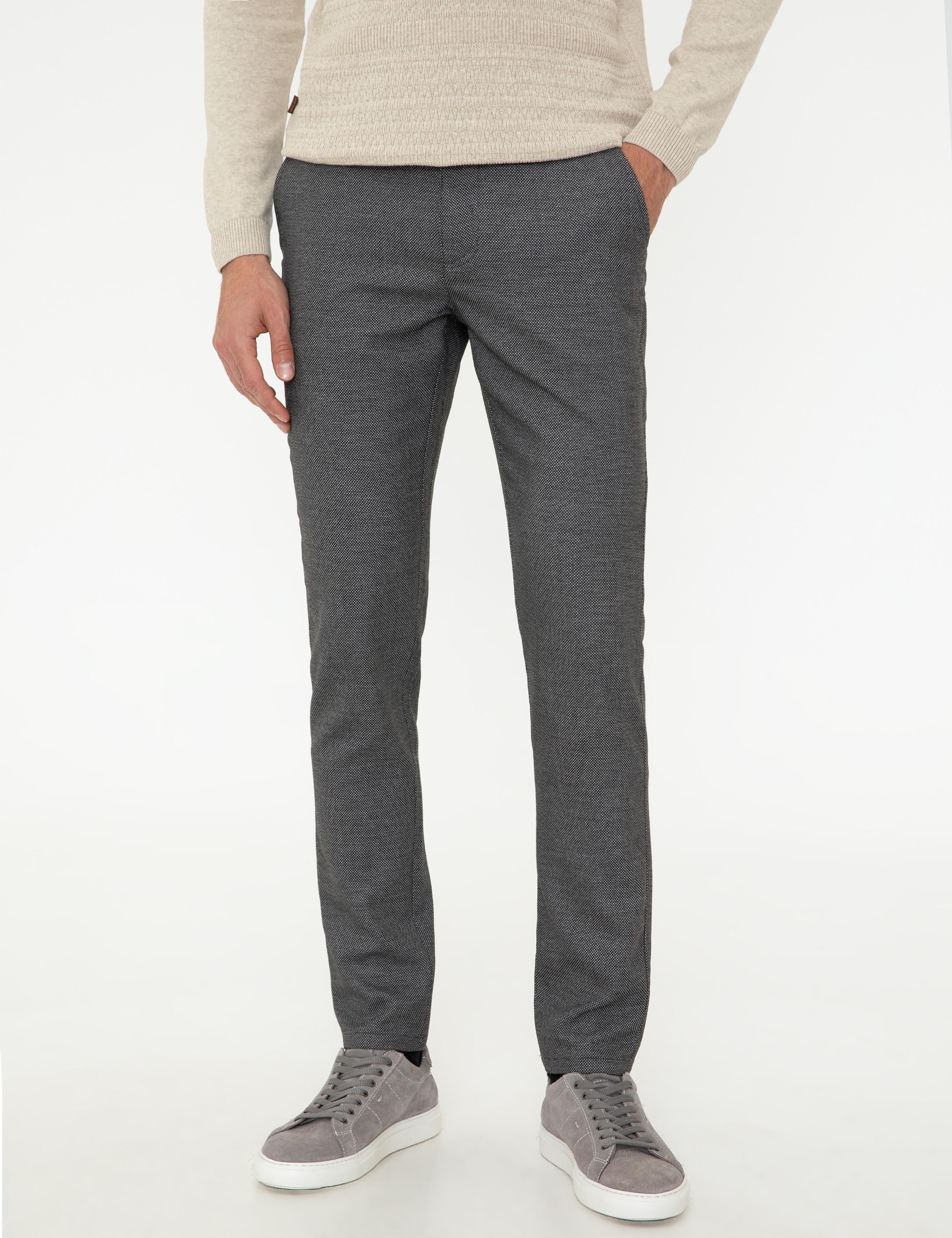 Siyah Slim Fit Kanvas Pantolon