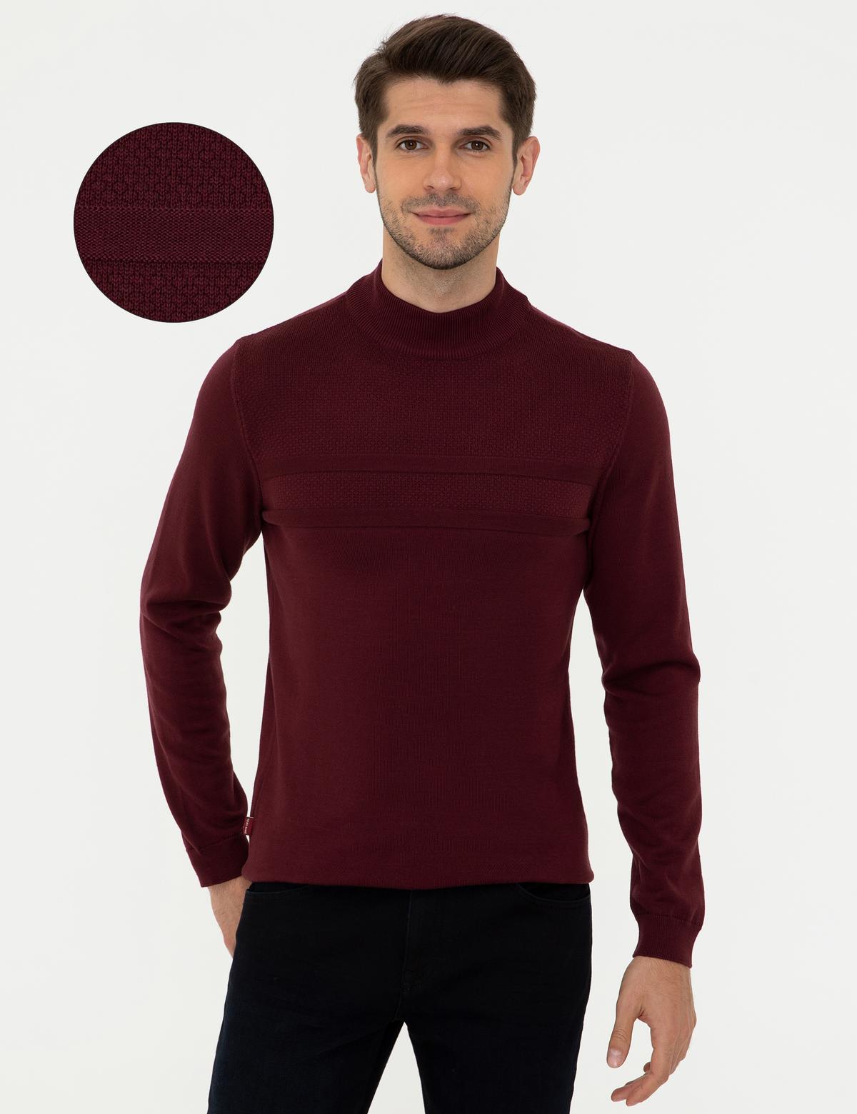 Bordo Slim Fit Kazak