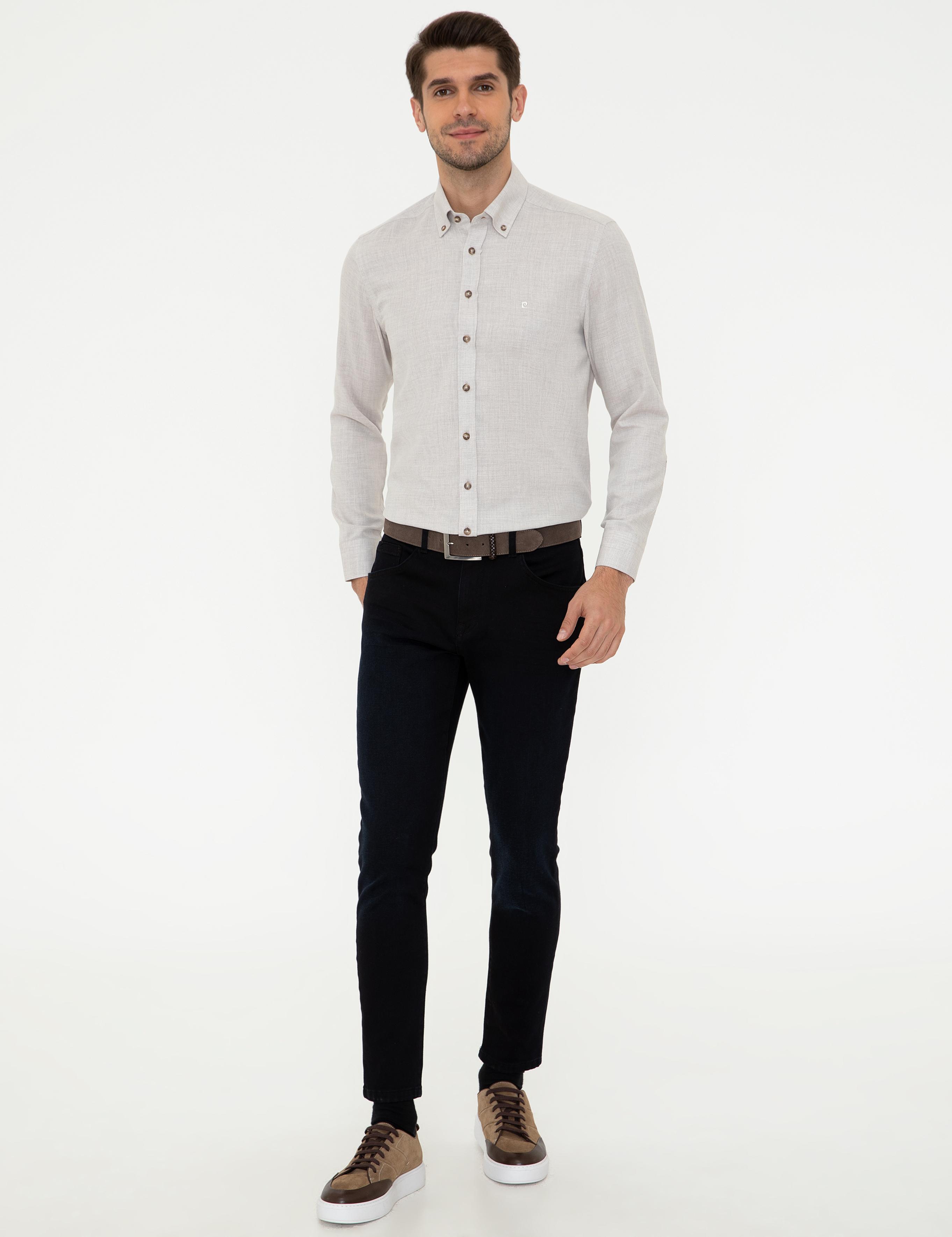 Bej Slim Fit Gömlek