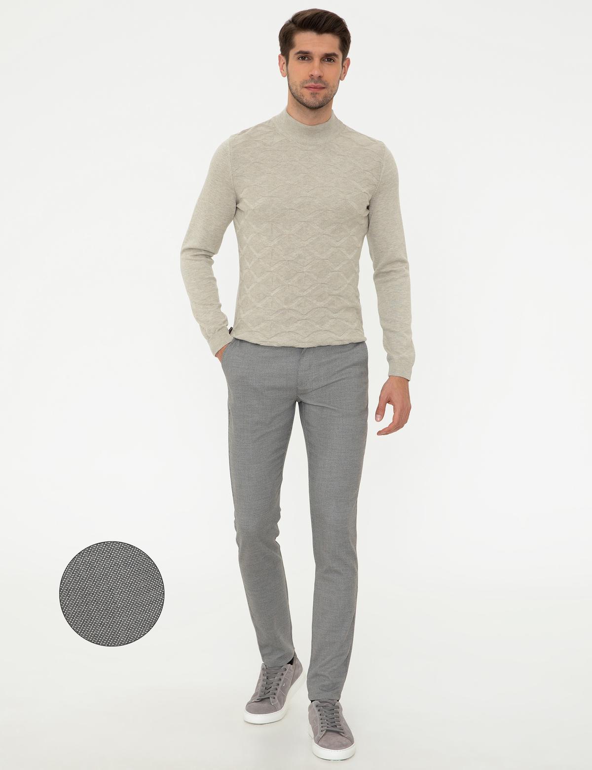 Gri Slim Fit Chino Pantolon