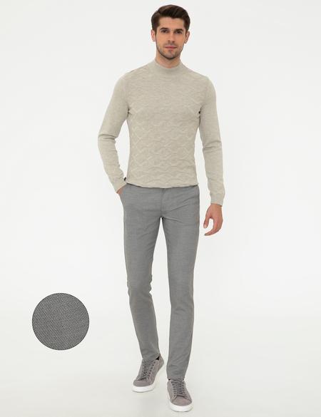 Gri Slim Fit Chino Pantolon
