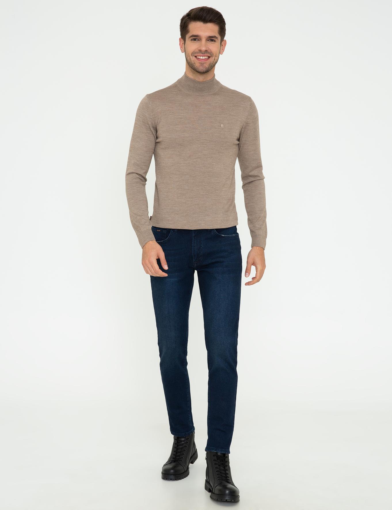 Taş Regular Fit Yarım Balıkçı Yaka Basic Triko Kazak_4