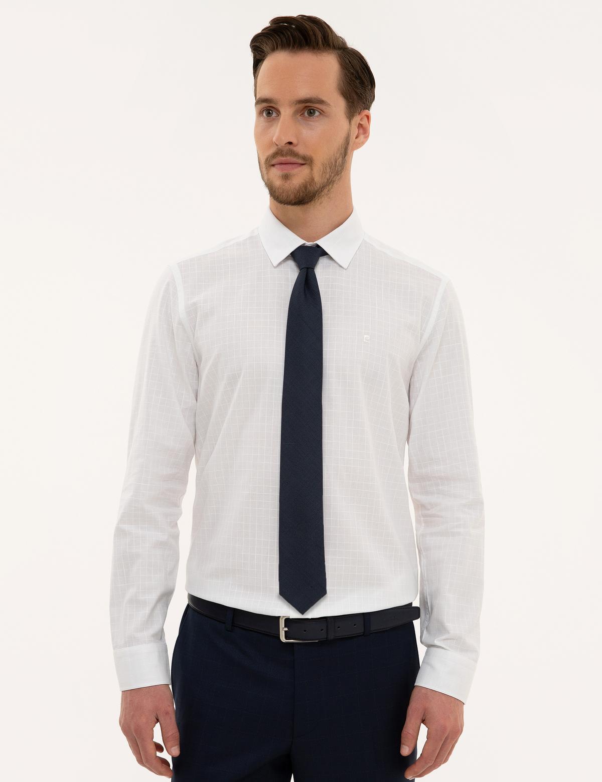 Beyaz Slim Fit Uzun Kollu Gömlek