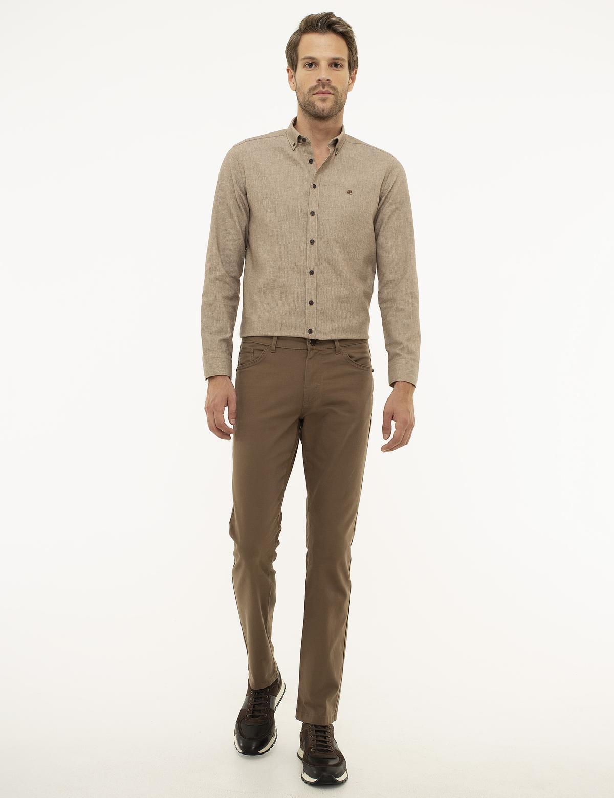 Açık Kahverengi Slim Fit Chino Pantolon