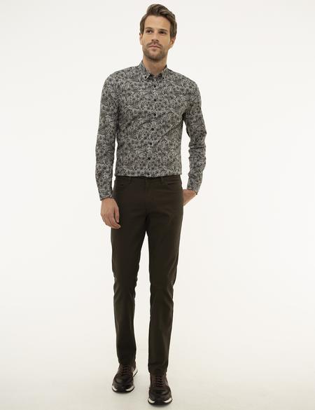 Haki Slim Fit Kanvas Pantolon
