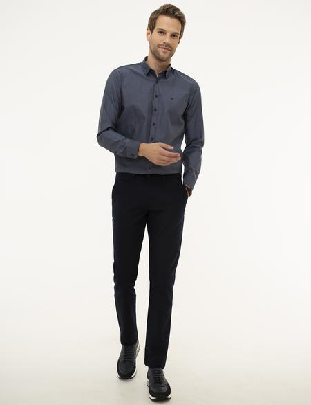 Lacivert Slim Fit Chino Pantolon