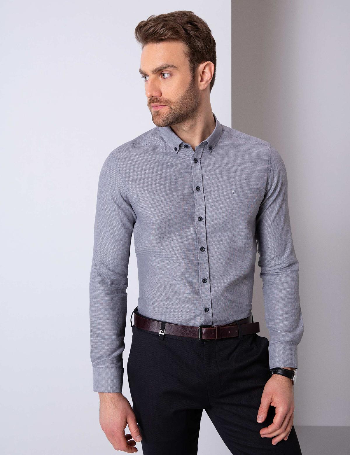 Gri Slim Fit Gömlek