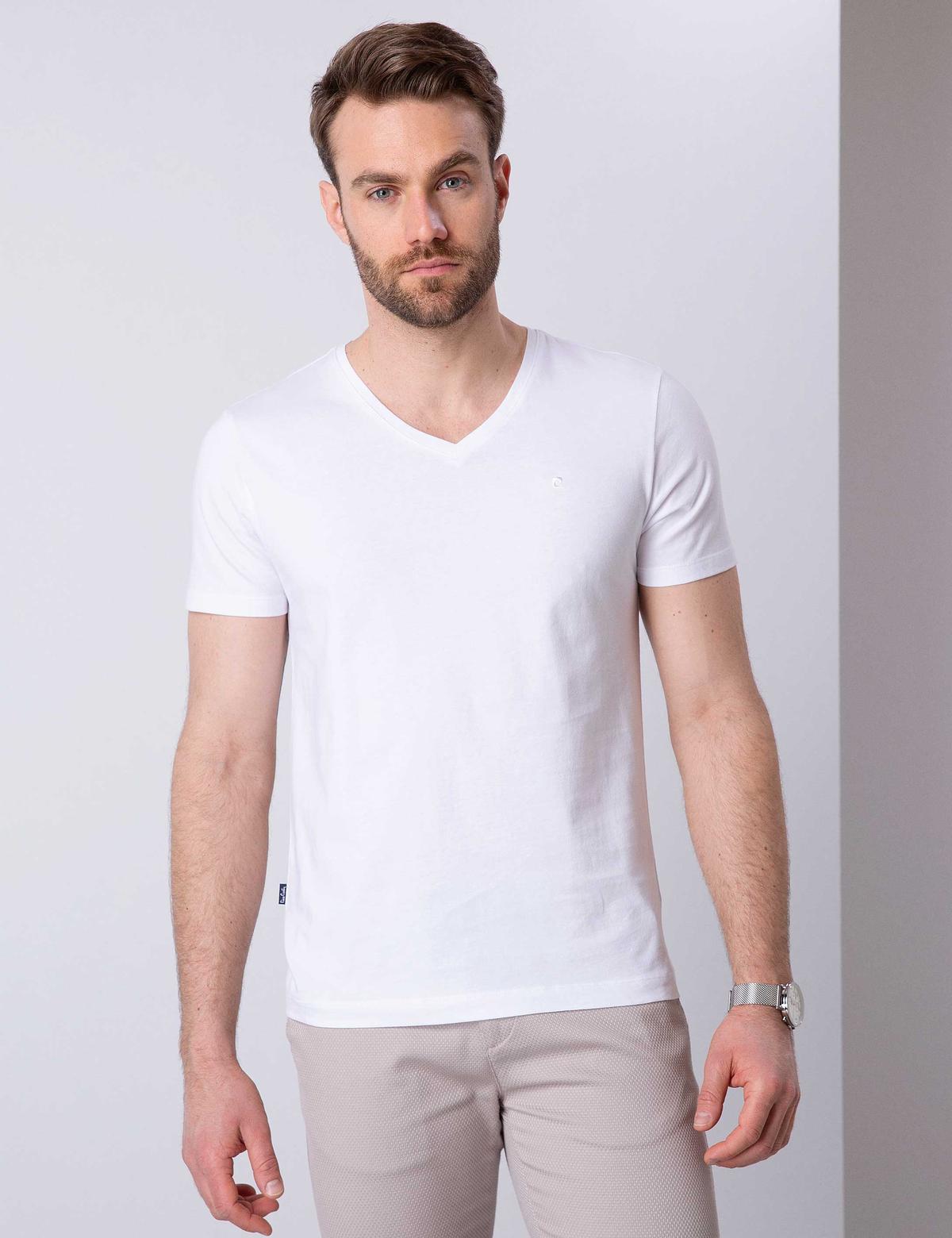 Beyaz Slim Fit T-Shirt