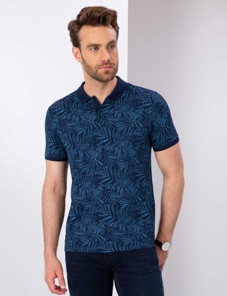 Lacivert Slim Fit Polo Yaka T-Shirt