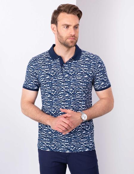 Lacivert Slim Fit Polo Yaka T-Shirt