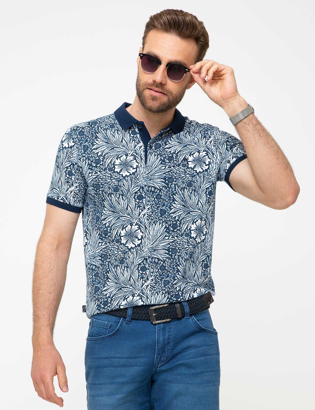 Lacivert Slim Fit Polo Yaka T-Shirt